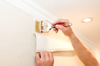 Pose de papier peint à Nousty — revêtements muraux et toiles de verre